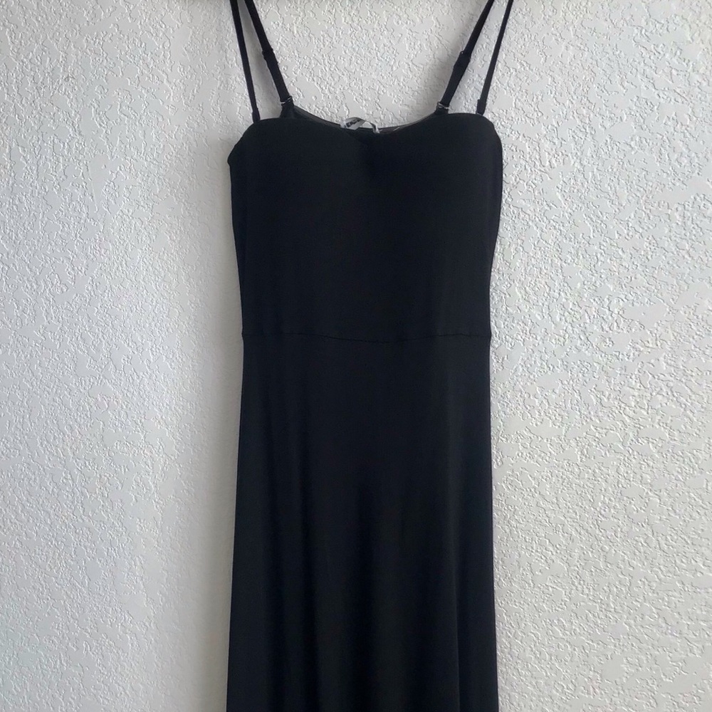 Calvin Klein high low black dress, S, shelf bra